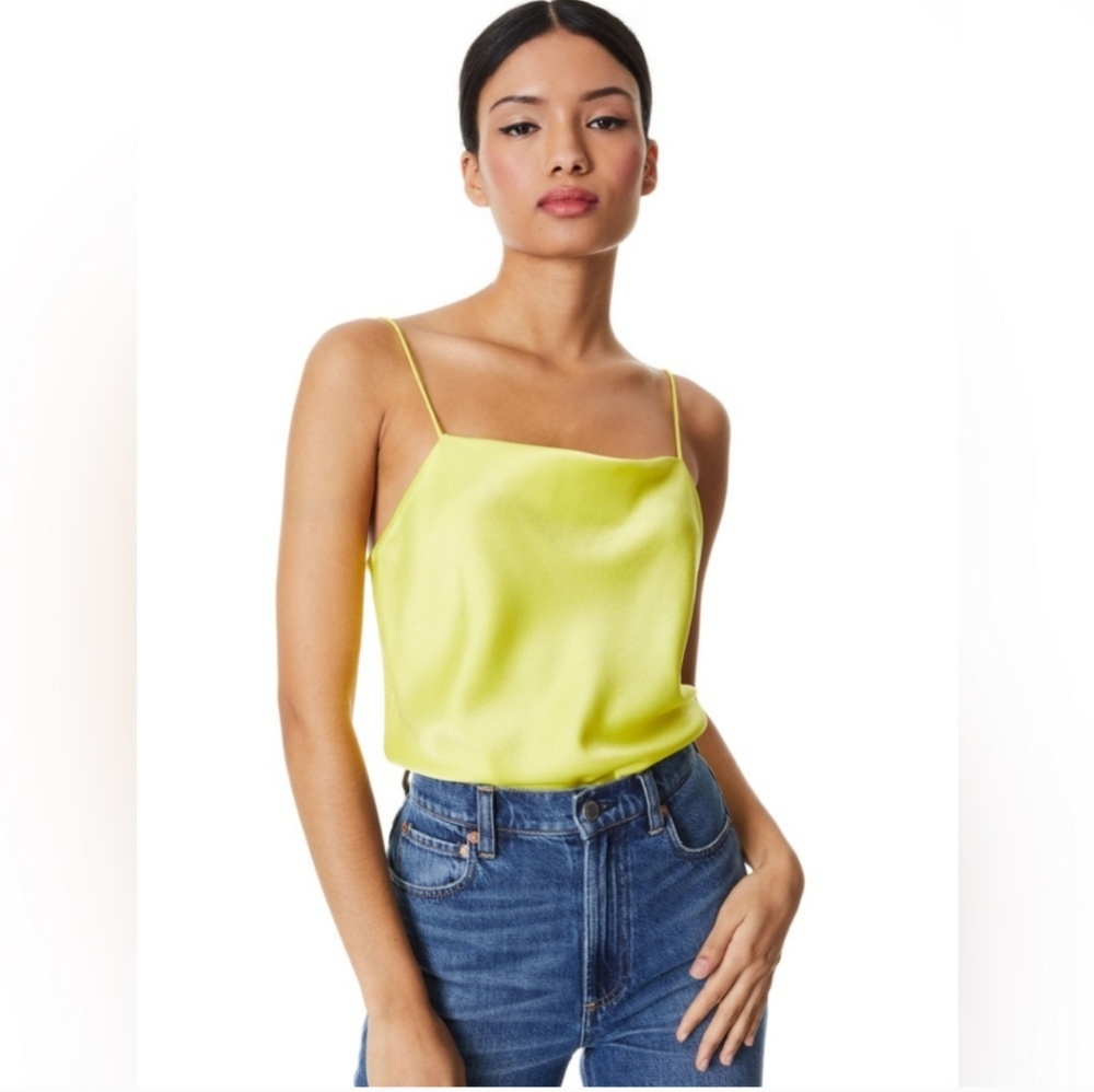 NWT Alice + Olivia Harmon Drapey Slip Tank